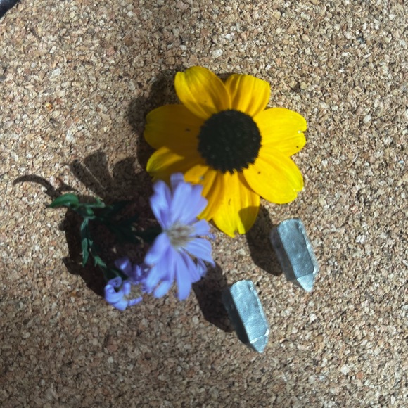 Geometric crystal cast metal earrings - Picture 1 of 1